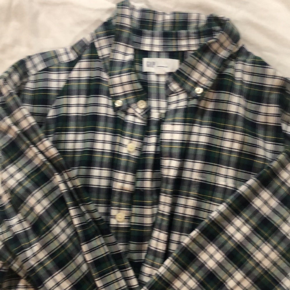 Gap EUC navy green tartan XL